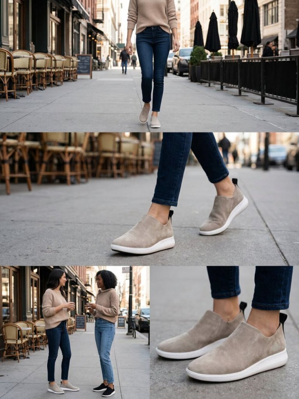 Via Spiga Marlow slip-on nubuck stretch-suede taupe loafers sneakers EU39.5 =US9